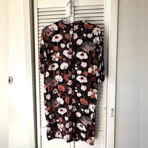 NUMPH  Womens Floral short sleeve ShirtDress Great for spring or fall !